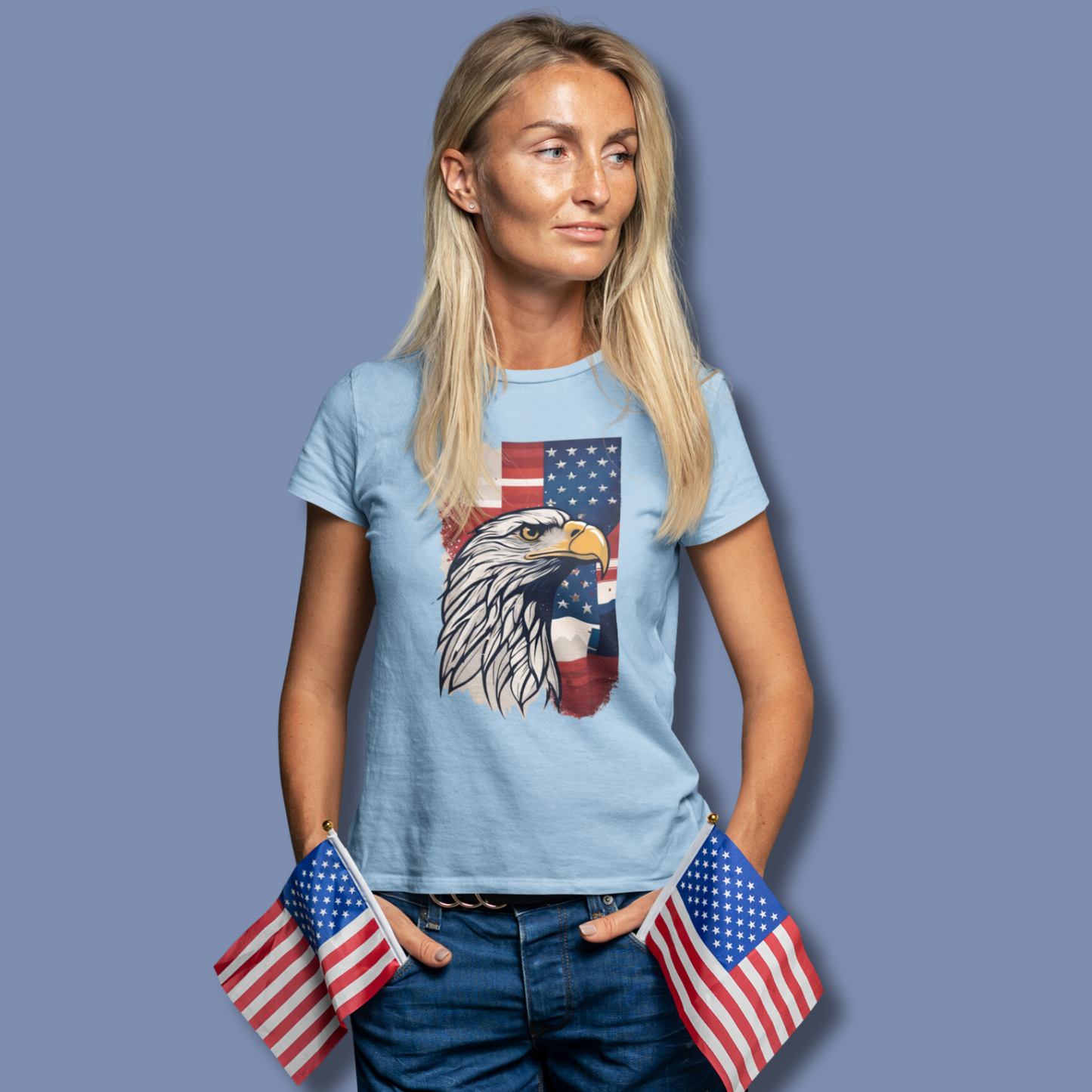 USA Womens Crewneck T-shirt